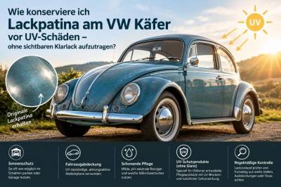 Wie konserviere ich lackpatina am vw käfer vor uv‑schäden, ohne sichtbaren klarlack aufzutragen?